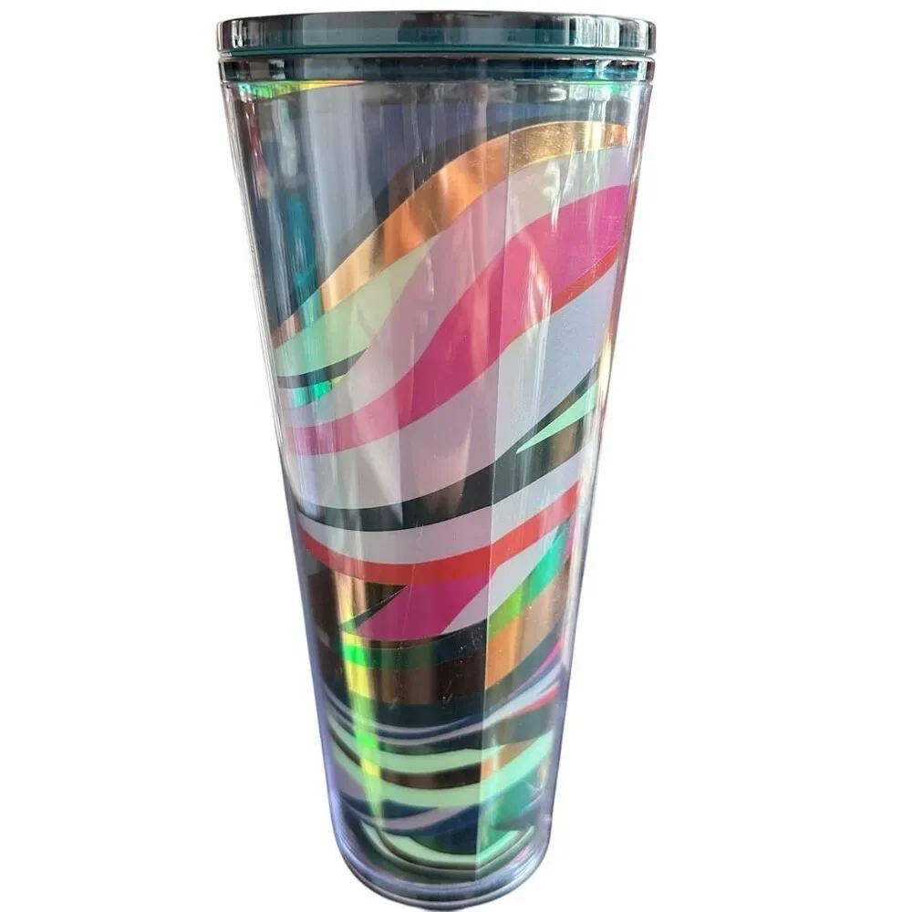 NWT Starbucks Holiday 2021 Limited Edition Swirl Tumbler with Straw - 24oz ***I